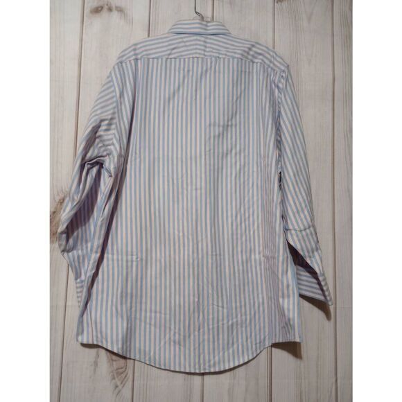 Brooks Brothers Shirt Men's 16.5 Button Front Long Sleeve Pink Blue 100% Cotton - Picture 2 of 7